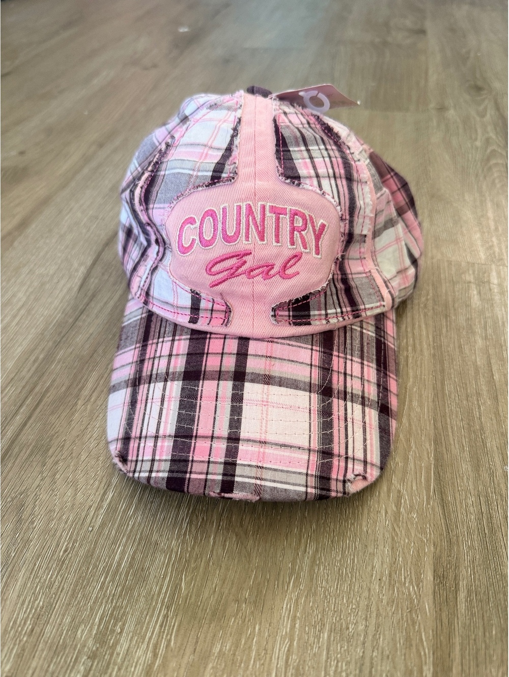 Blazin Roxx Pink Plaid Country Gal Baseball Cap Hat